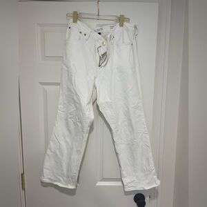 J. Crew White Relaxed Straight-Leg Jeans